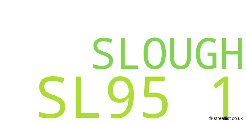 A word cloud for the SL95 1 postcode